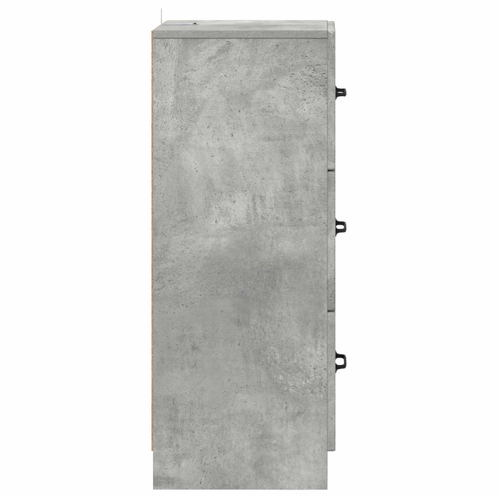 Dulap cu sertare Gri Beton 33 x 34,5 x 87 cm Lemn prelucrat - WALTI WALTI