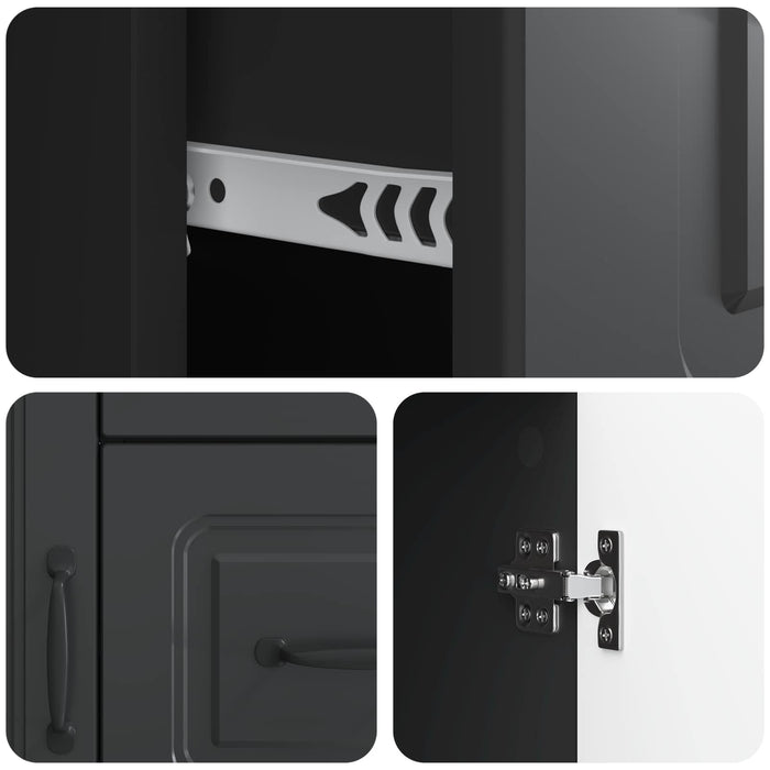 Bufet cu sertar Negru 66 x 34,5 x 87 cm Lemn prelucrat - WALTI WALTI