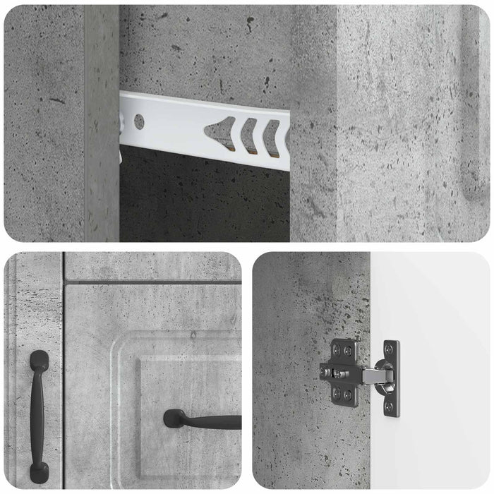 Bufet cu sertar Gri Beton 66 x 34,5 x 87 cm Lemn prelucrat - WALTI WALTI