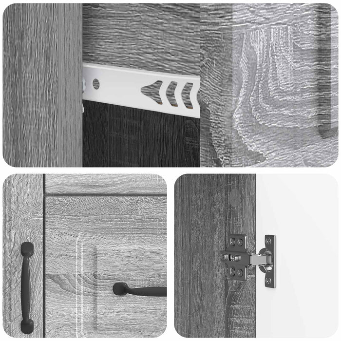 Bufet cu sertar Sonoma gri 66 x 34,5 x 87 cm Lemn prelucrat - WALTI WALTI