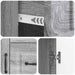 Bufet cu sertar Sonoma gri 66 x 34,5 x 87 cm Lemn prelucrat - WALTI WALTI