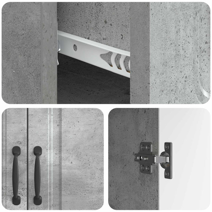 Bufet cu sertar Gri Beton 66 x 34,5 x 87 cm Lemn prelucrat - WALTI WALTI