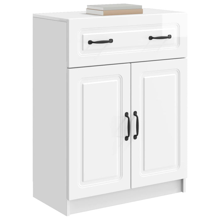Bufet Alb foarte lucios 66 x 34,5 x 87 cm Lemn prelucrat - WALTI WALTI