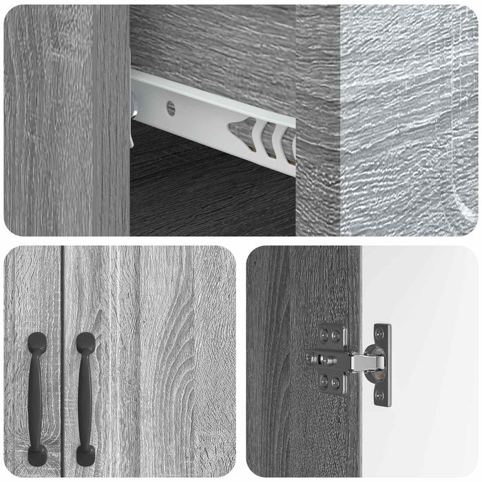 Bufet cu sertar Sonoma gri 66 x 34,5 x 87 cm Lemn prelucrat - WALTI WALTI