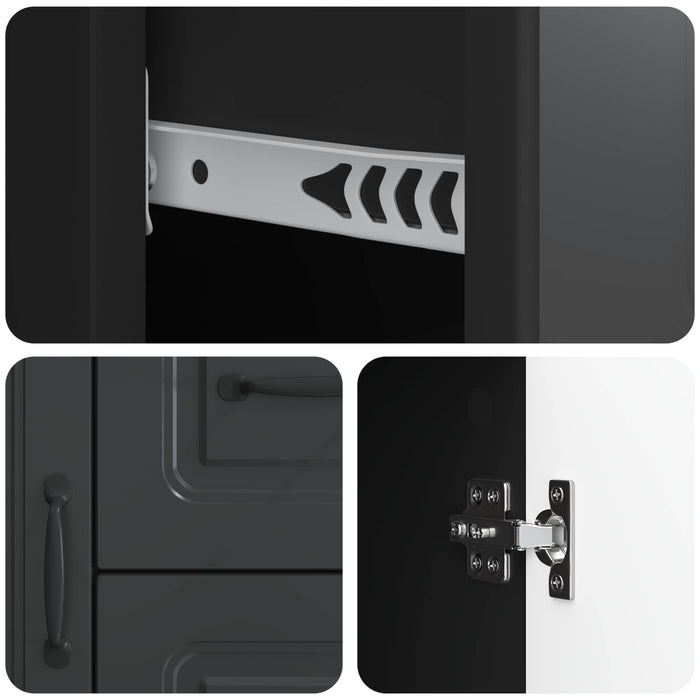 Bufet cu sertar Negru 89 x 34,5 x 57 cm Lemn prelucrat - WALTI WALTI