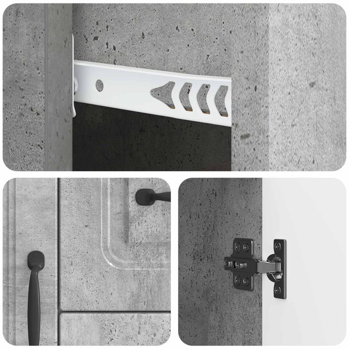 Bufet cu sertar Gri Beton 89 x 34,5 x 57 cm Lemn prelucrat - WALTI WALTI