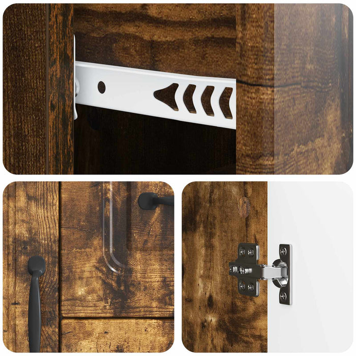 Bufet cu sertar Stejar fumuriu 89 x 34,5 x 57 cm Lemn prelucrat - WALTI WALTI