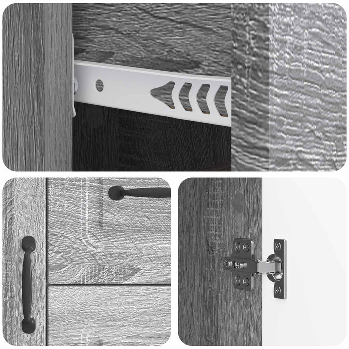 Bufet cu sertar Sonoma gri 89 x 34,5 x 57 cm Lemn prelucrat - WALTI WALTI