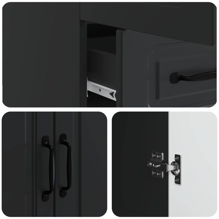 Bufet cu sertar Negru 66 x 34,5 x 92 cm Lemn prelucrat - WALTI WALTI