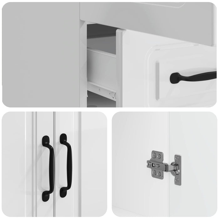 Bufet Alb foarte lucios 66 x 34,5 x 92 cm Lemn prelucrat - WALTI WALTI