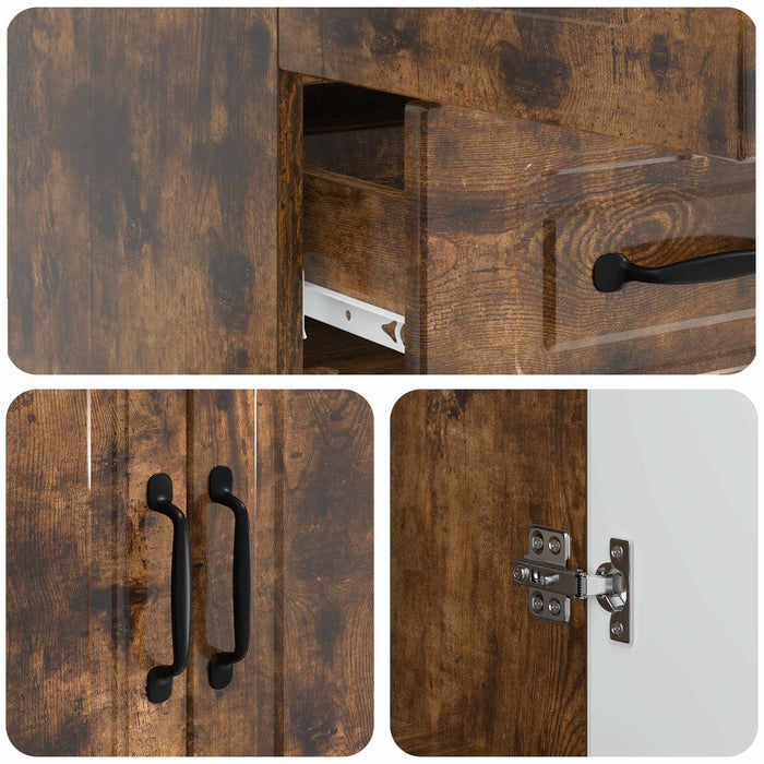 Bufet cu sertar Stejar fumuriu 66 x 34,5 x 92 cm Lemn prelucrat - WALTI WALTI