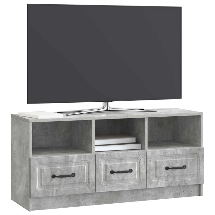 Cabinet TV Gri Beton 102 x 34,5 x 47 cm Lemn prelucrat - WALTI WALTI