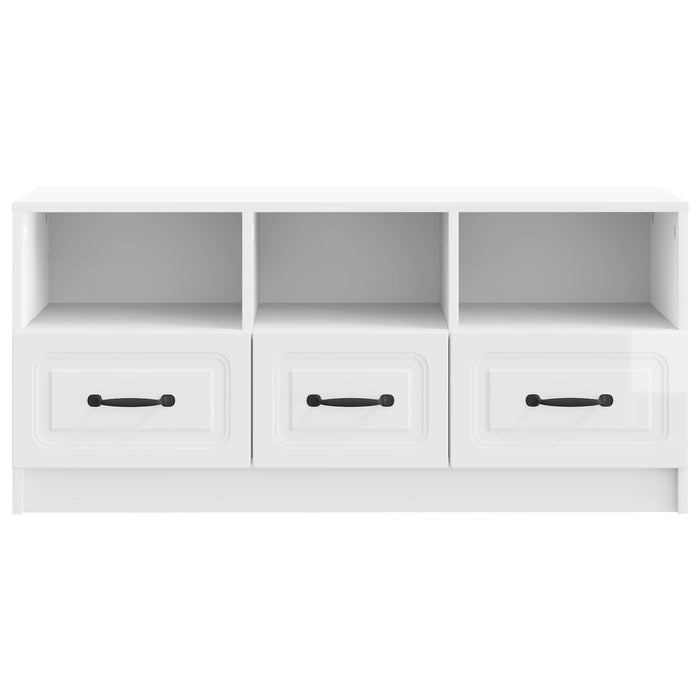 Cabinet TV Alb foarte lucios 102 x 34,5 x 47 cm Lemn prelucrat - WALTI WALTI