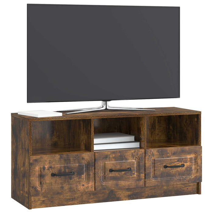 Cabinet TV Stejar fumuriu 102 x 34,5 x 47 cm Lemn prelucrat - WALTI WALTI