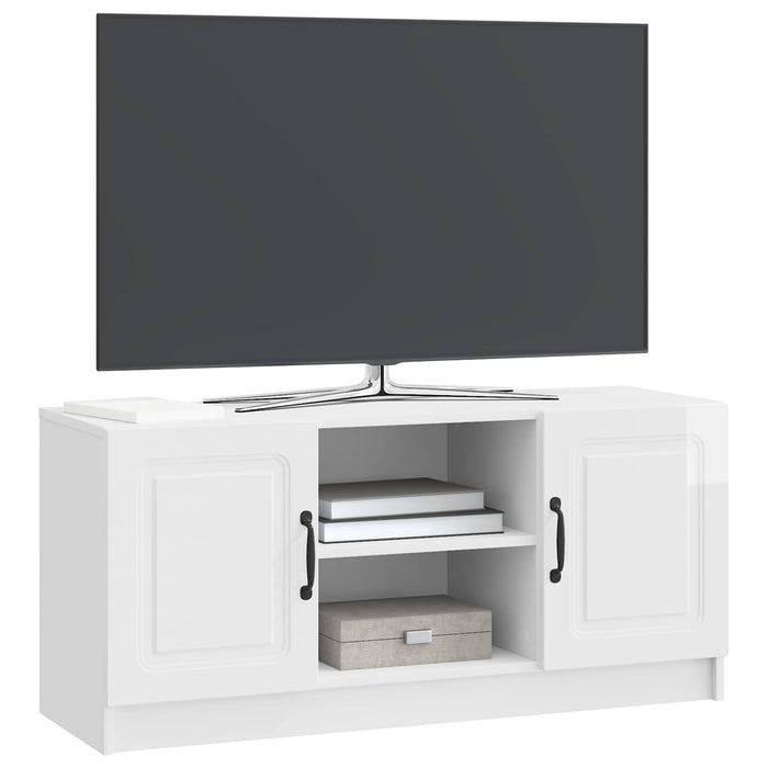 Cabinet TV Alb foarte lucios 102 x 34,5 x 47 cm Lemn prelucrat - WALTI WALTI
