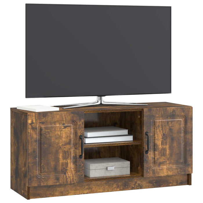 Cabinet TV Stejar fumuriu 102 x 34,5 x 47 cm Lemn prelucrat - WALTI WALTI