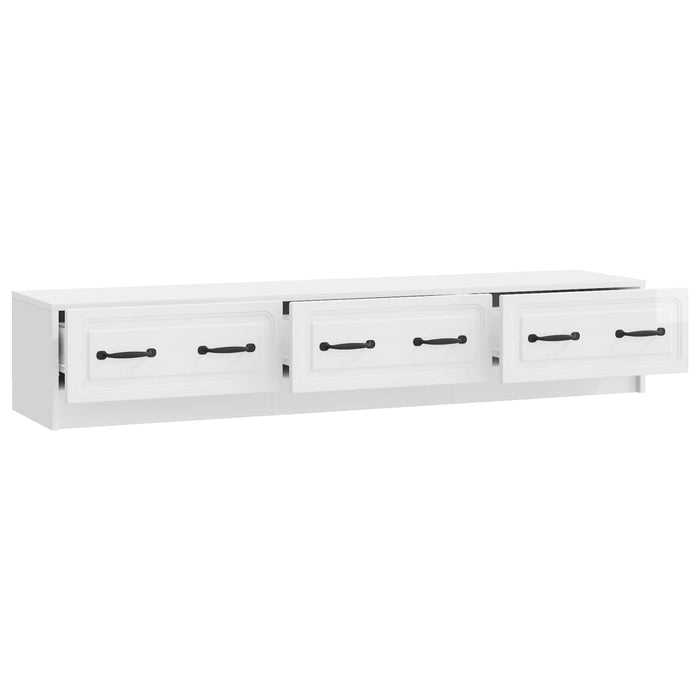 Cabinet TV Alb foarte lucios 147 x 34,5 x 27 cm Lemn prelucrat - WALTI WALTI