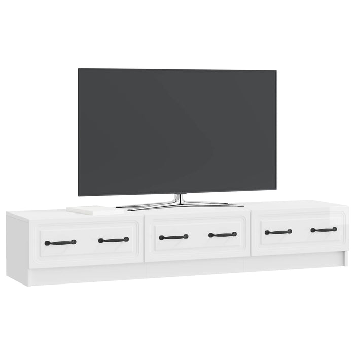 Cabinet TV Alb foarte lucios 147 x 34,5 x 27 cm Lemn prelucrat - WALTI WALTI