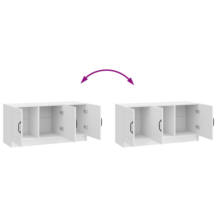 Cabinet TV Alb foarte lucios 99 x 34,5 x 47 cm Lemn prelucrat - WALTI WALTI