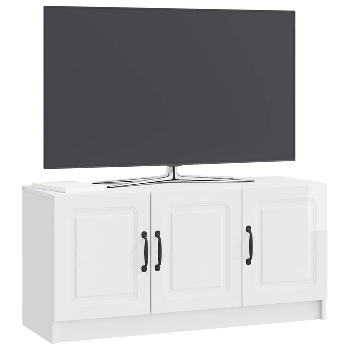 Cabinet TV Alb foarte lucios 99 x 34,5 x 47 cm Lemn prelucrat - WALTI WALTI