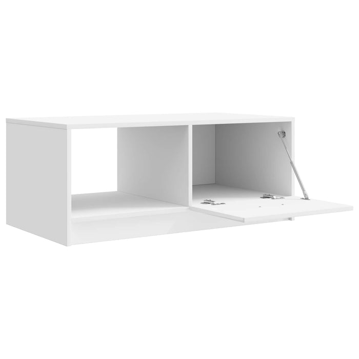 Masă de cafea Alb foarte lucios 90 x 50 x 37 cm Lemn prelucrat - WALTI WALTI
