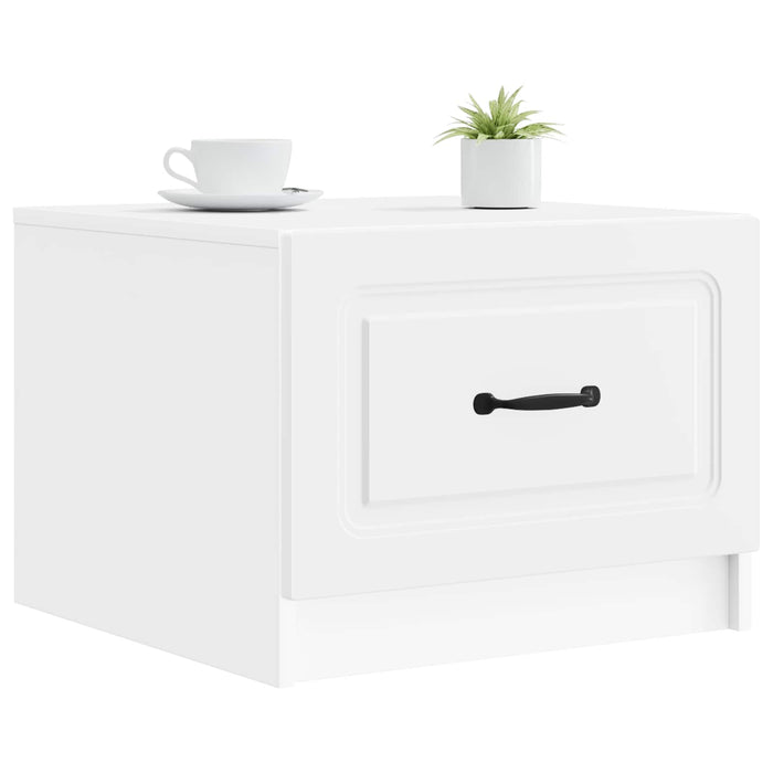 Masă de cafea cu sertar Alb 49 x 50 x 37 cm Lemn prelucrat - WALTI WALTI