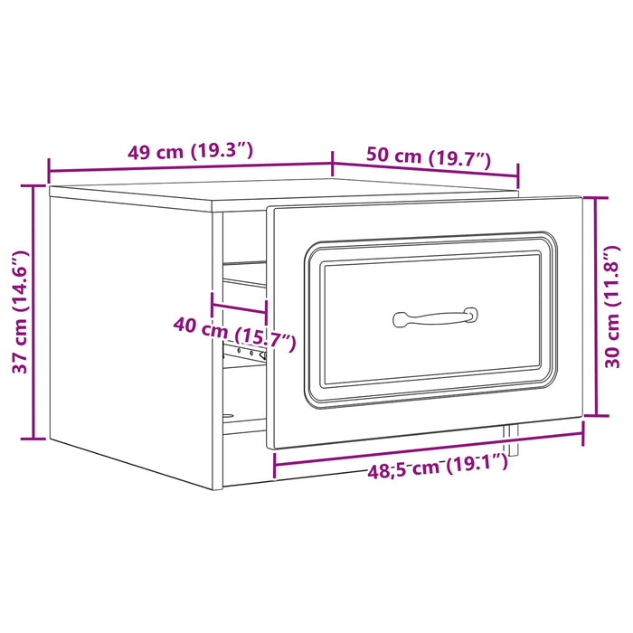 Masă de cafea Sonoma gri 49 x 50 x 37 cm Lemn prelucrat - WALTI WALTI