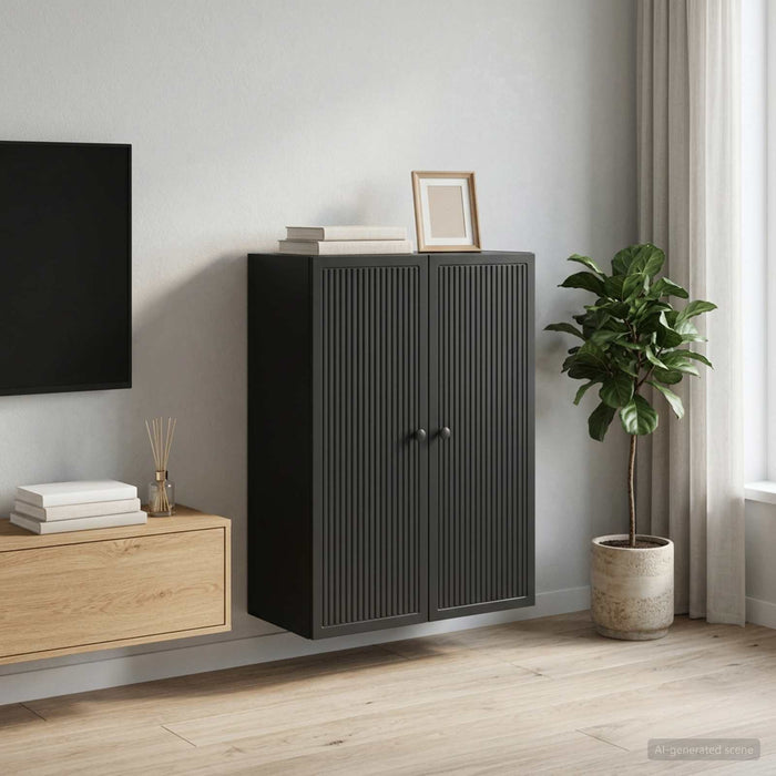 Dulap montat pe perete Negru 66 x 34,5 x 90 cm Lemn prelucrat - WALTI WALTI