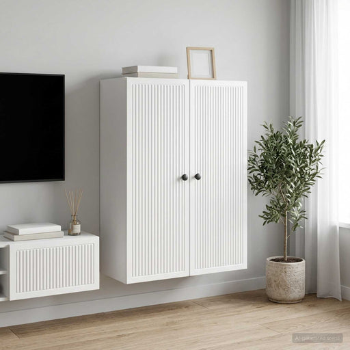 Dulap montat pe perete Alb foarte lucios 66 x 34,5 x 90 cm - WALTI WALTI
