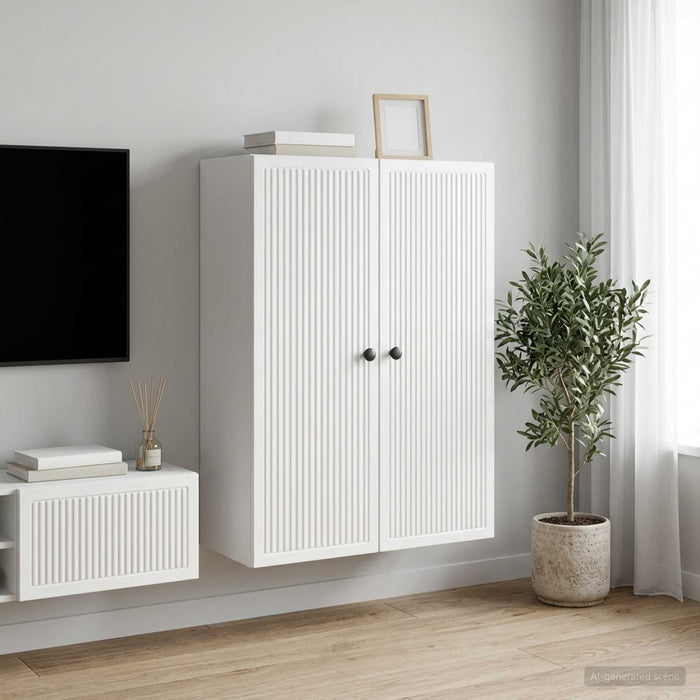Dulap montat pe perete Alb foarte lucios 66 x 34,5 x 90 cm - WALTI WALTI