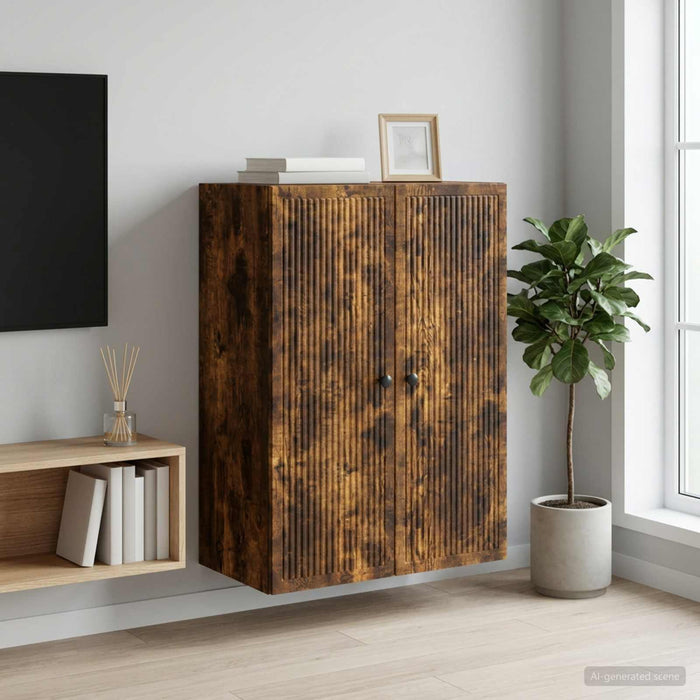 Dulap montat pe perete Stejar fumuriu 66 x 34,5 x 90 cm - WALTI WALTI