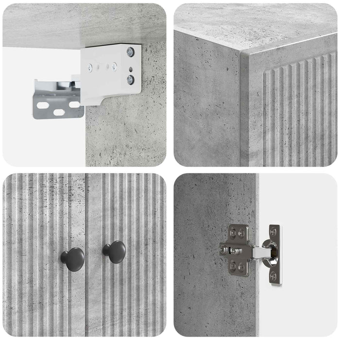 Dulap montat pe perete Gri Beton 59 x 31 x 60 cm Lemn prelucrat - WALTI WALTI