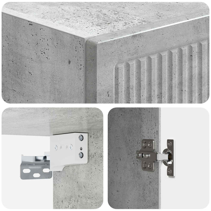 Dulap montat pe perete Gri Beton 33 x 34,5 x 90 cm - WALTI WALTI