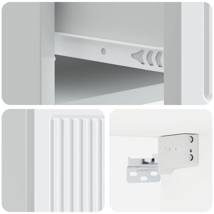 Dulap de noapte suspendat cu sertar 2 pcs Alb 33 x 34,5 x 20 cm - WALTI WALTI