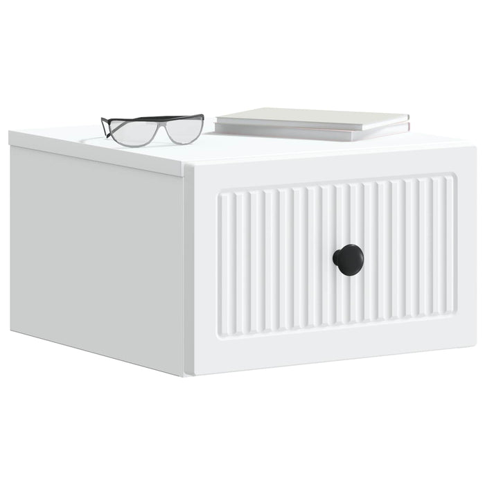 Dulap de noapte suspendat cu sertar 2 pcs Alb 33 x 34,5 x 20 cm - WALTI WALTI