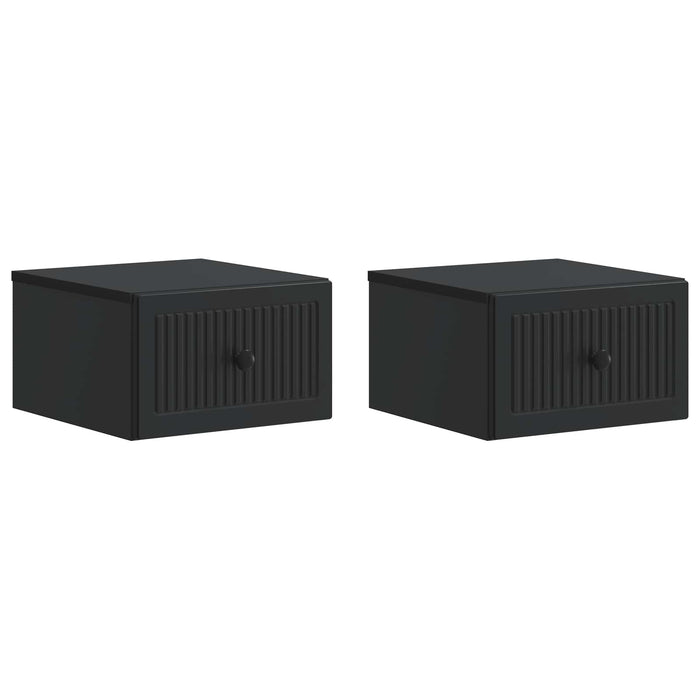 Dulap de noapte suspendat 2 pcs Negru 33 x 34,5 x 20 cm - WALTI WALTI