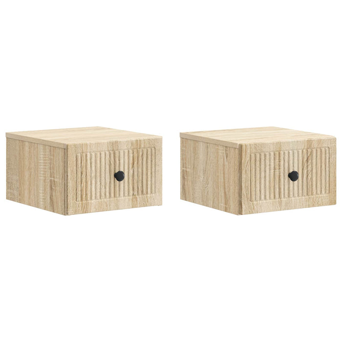 Dulap de noapte suspendat 2 pcs Stejar Sonoma 33 x 34,5 x 20 cm - WALTI WALTI