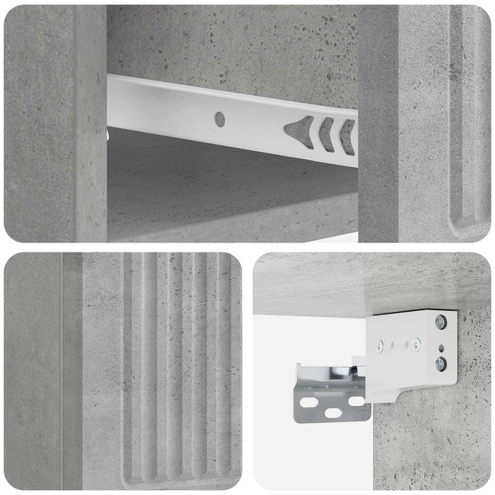 Dulap de noapte suspendat cu sertar Gri Beton 33 x 34,5 x 20 cm - WALTI WALTI