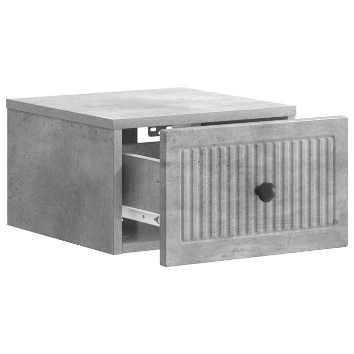 Dulap de noapte suspendat cu sertar Gri Beton 33 x 34,5 x 20 cm - WALTI WALTI