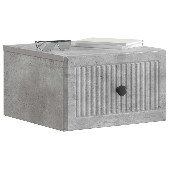 Dulap de noapte suspendat cu sertar Gri Beton 33 x 34,5 x 20 cm - WALTI WALTI