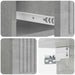 Dulap de noapte suspendat 2 pcs Gri Beton 33 x 34,5 x 20 cm - WALTI WALTI