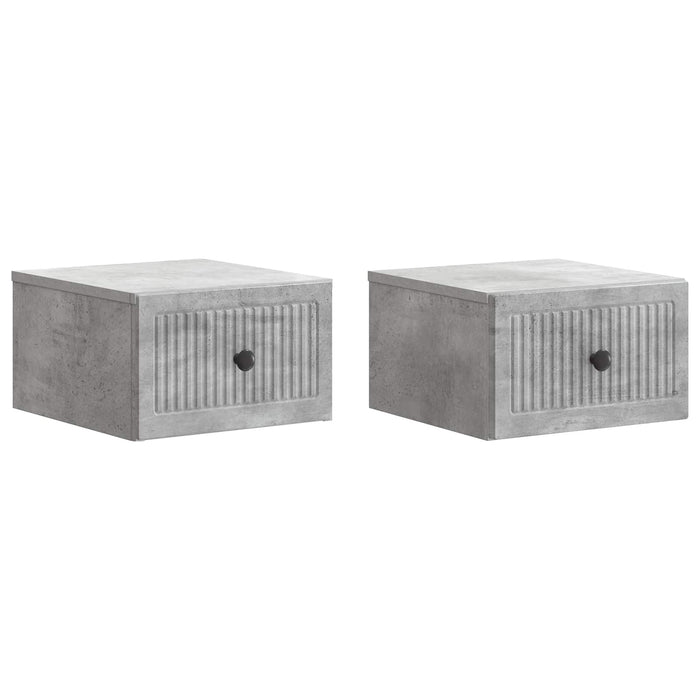Dulap de noapte suspendat 2 pcs Gri Beton 33 x 34,5 x 20 cm - WALTI WALTI