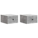 Dulap de noapte suspendat 2 pcs Gri Beton 33 x 34,5 x 20 cm - WALTI WALTI