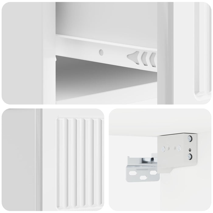 Dulap de noapte suspendat cu sertar 2 pcs Alb foarte lucios - WALTI WALTI