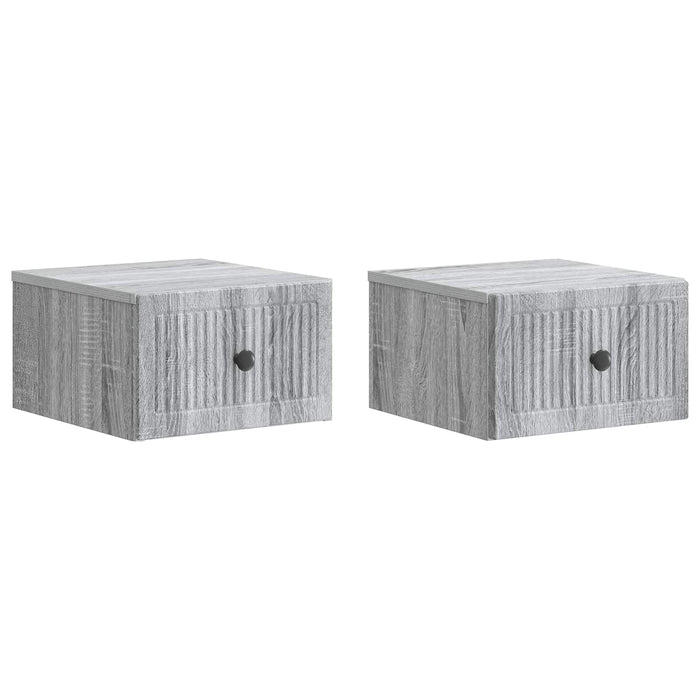Dulap de noapte suspendat 2 pcs Sonoma gri 33 x 34,5 x 20 cm - WALTI WALTI