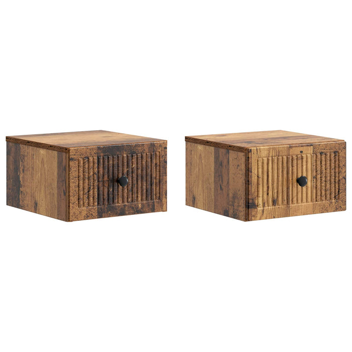 Dulap de noapte suspendat 2 pcs Lemn vechi 33 x 34,5 x 20 cm - WALTI WALTI