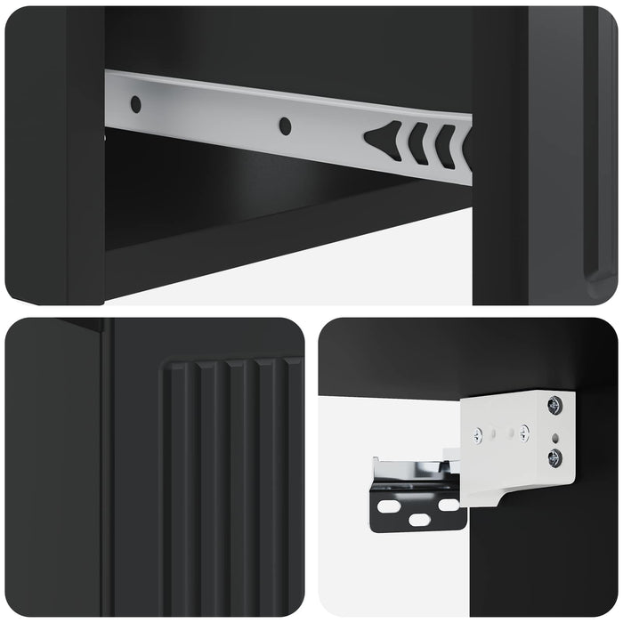 Dulap de noapte Negru 49 x 34,5 x 20 cm Lemn prelucrat - WALTI WALTI