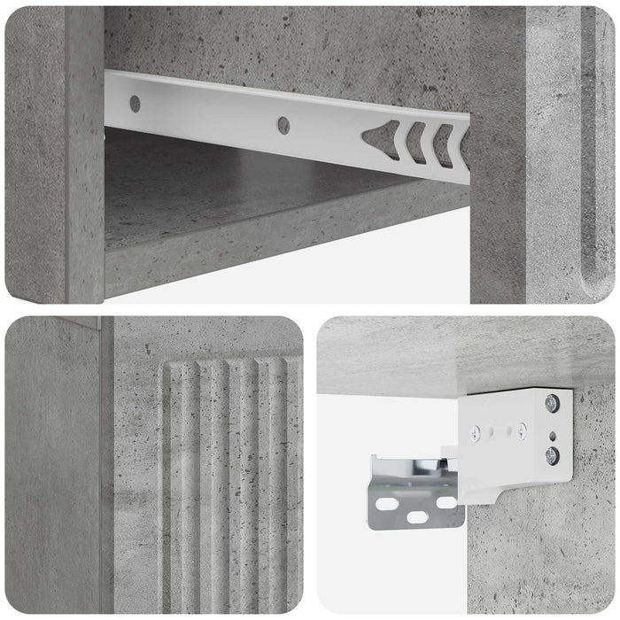 Dulap de noapte cu sertar 2 pcs Gri Beton 49 x 34,5 x 20 cm - WALTI WALTI