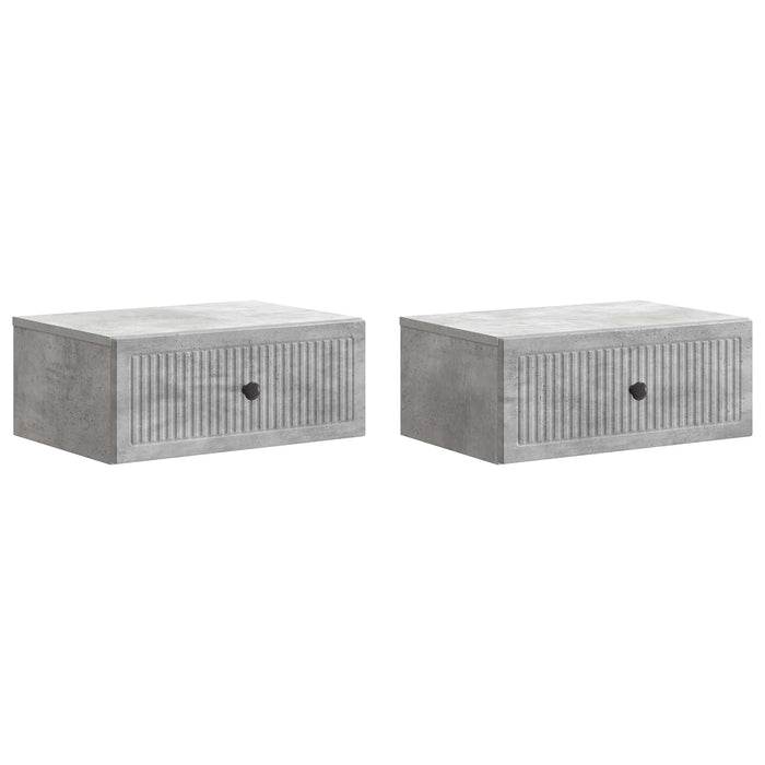 Dulap de noapte cu sertar 2 pcs Gri Beton 49 x 34,5 x 20 cm - WALTI WALTI