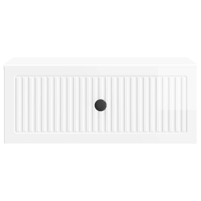 Dulap de noapte cu sertar Alb foarte lucios 49 x 34,5 x 20 cm - WALTI WALTI